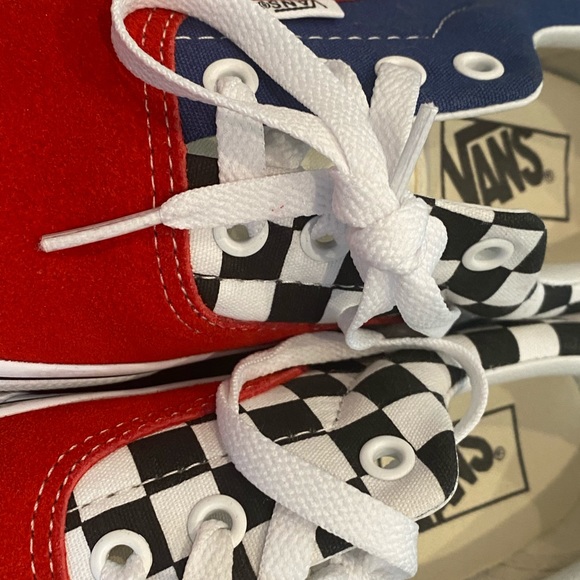 Vans Authentic Custom ComfyCush Red/Blue Suede NEW - Picture 5 of 8